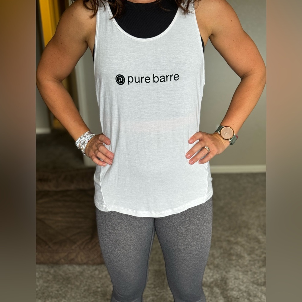White tavi pure barre tank